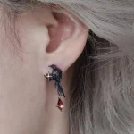 ear-piercing-jewelry-black-crow-ear-studs-1 ear jewellery