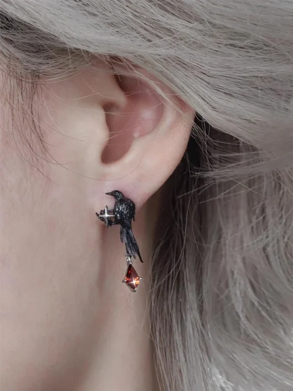 ear-piercing-jewelry-black-crow-ear-studs-1 ear jewellery