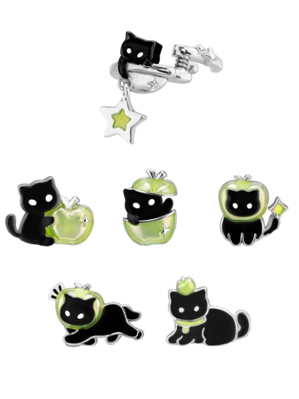 ear-piercing-jewelry-cat&apple-ear-stud-suit-3 ear jewellery