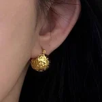 ear-piercing-jewelry-embossed-texture-ear-rings-1 gold earrings
