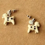ear-piercing-jewelry-enamel-pony-ear-studs-2 Material: enamel, sliver stud Color: white Quantity: 1 pair/ set