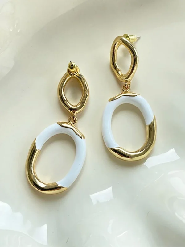 ear-piercing-jewelry-golden-enamel-ear-rings-4 gold earrings