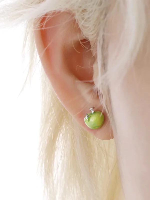 ear-piercing-jewelry-green-apple-ear-stud-1 ear jewellery