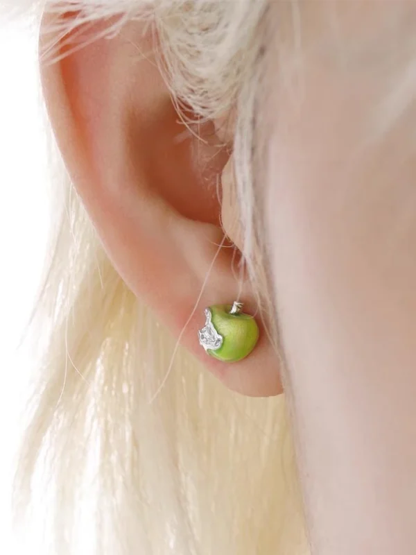 ear-piercing-jewelry-green-apple-ear-stud-3 ear jewellery