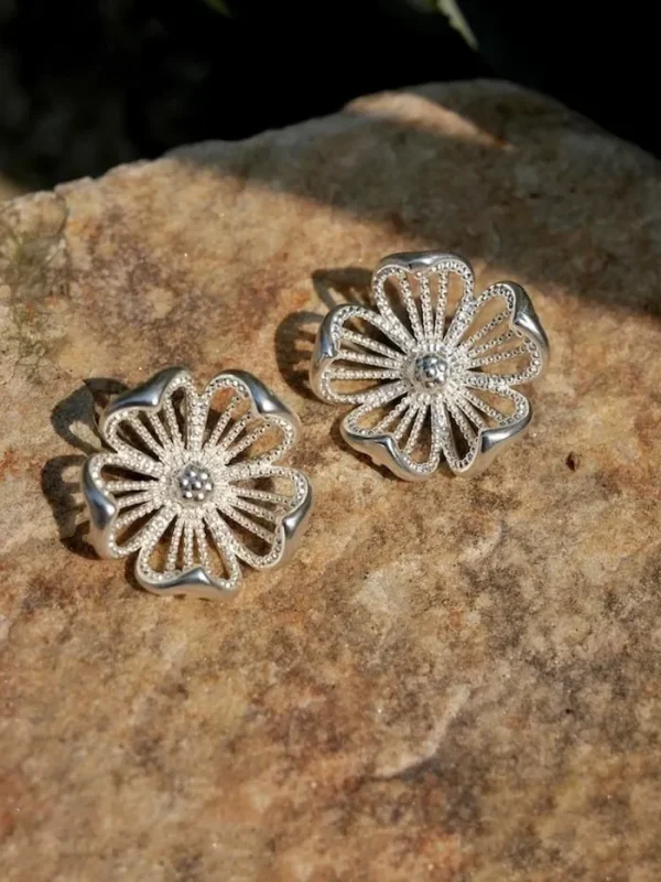 ear-piercing-jewelry-hollow-flower-ear-studs-2 sliver earrings