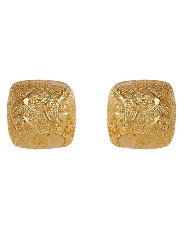 ear-piercing-jewelry-lave-texture-ear-studs-2 gold earrings