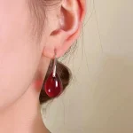 ear-piercing-jewelry-red-drop-ear-studs-1 crystal earrings