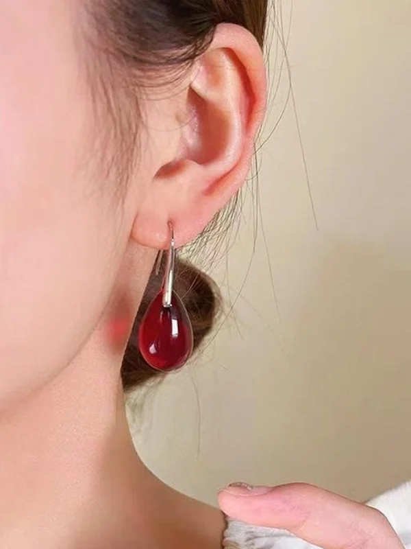 ear-piercing-jewelry-red-drop-ear-studs-1 crystal earrings