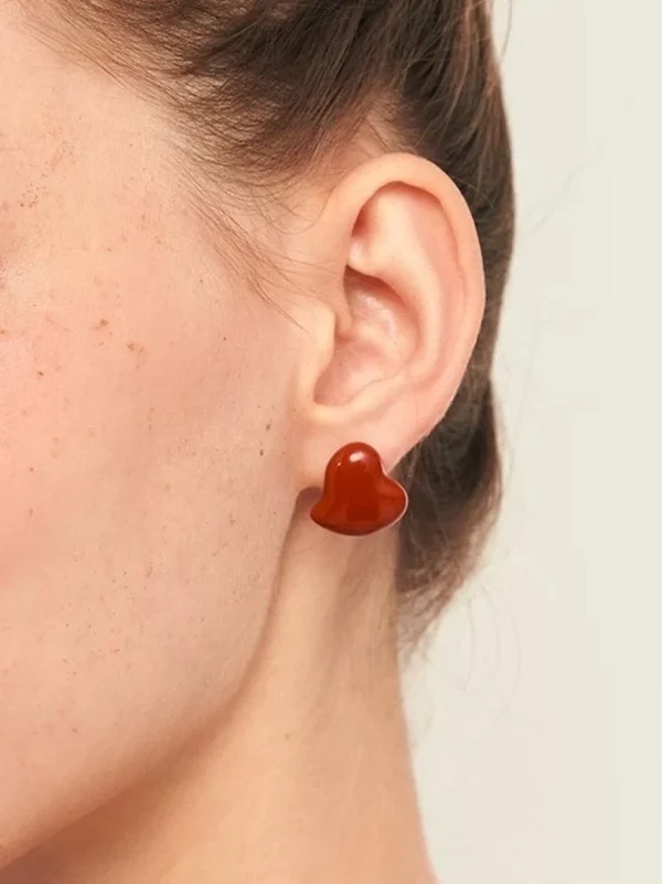 ear-piercing-jewelry-red-heart-leaf-ear-stud-1 ear jewellery