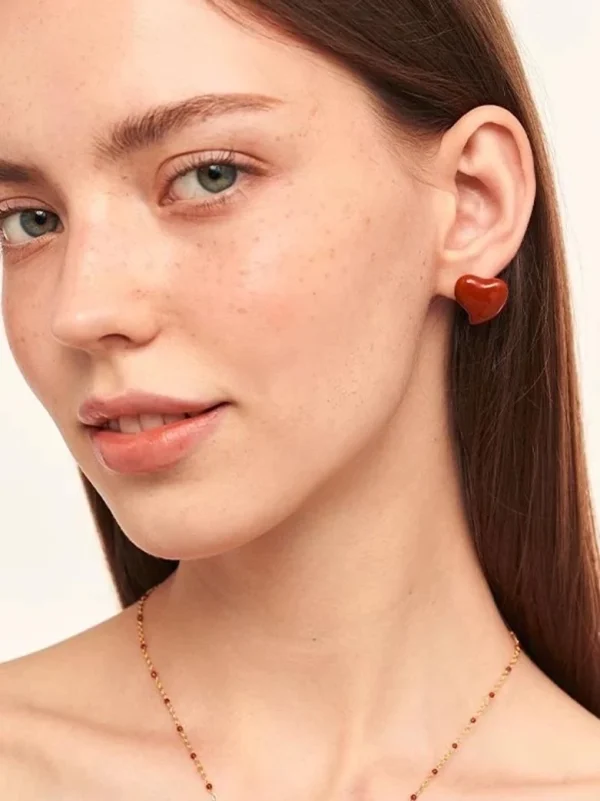 ear-piercing-jewelry-red-heart-leaf-ear-stud-3 ear jewellery