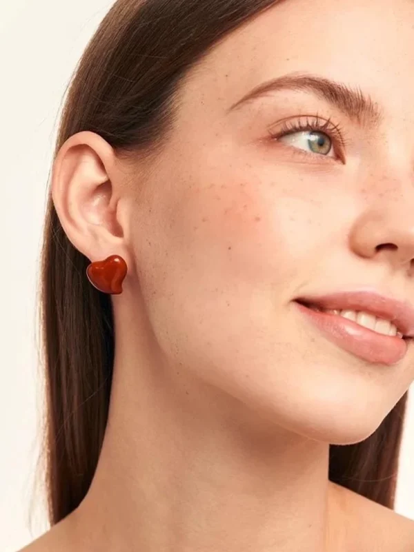 ear-piercing-jewelry-red-heart-leaf-ear-stud-4 ear jewellery