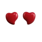 ear-piercing-jewelry-red-heart-leaf-ear-stud-5 ear jewellery
