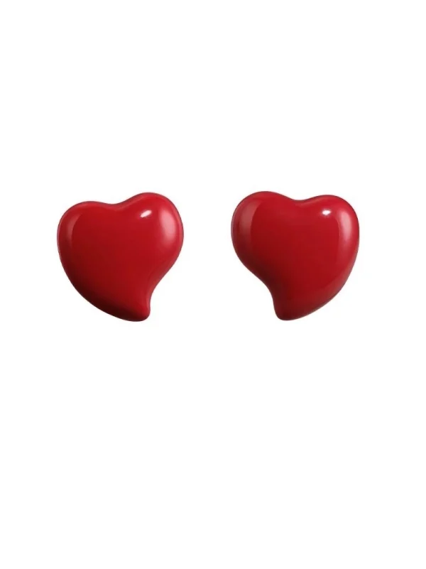 ear-piercing-jewelry-red-heart-leaf-ear-stud-5 ear jewellery