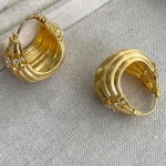 ear-piercing-jewelry-retro-brushed-ear-studs-2 gold earrings
