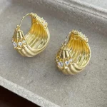 ear-piercing-jewelry-retro-brushed-ear-studs-3 gold earrings