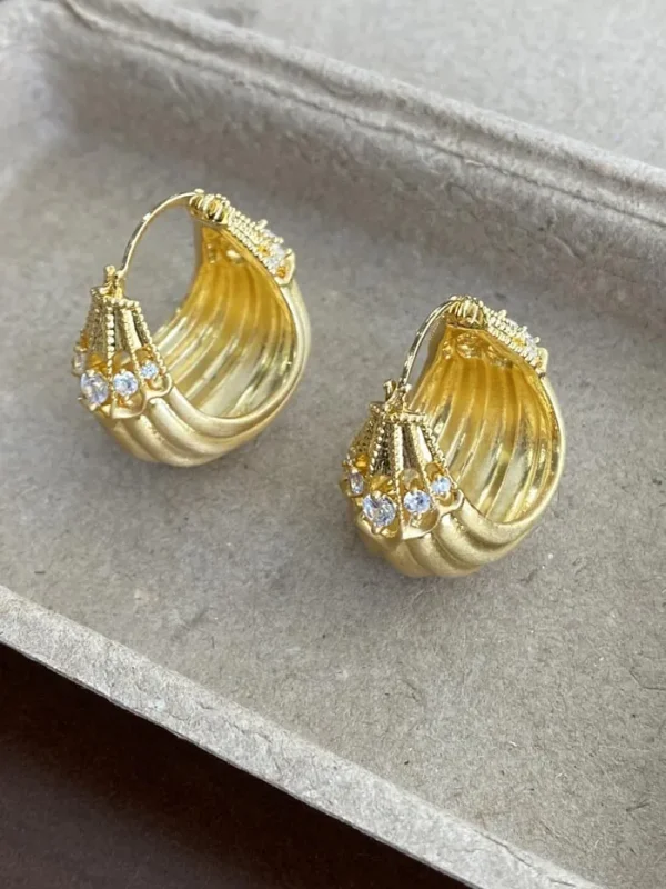 ear-piercing-jewelry-retro-brushed-ear-studs-3 gold earrings