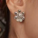 ear-piercing-jewelry-sliver-flower-ear-studs-2 sliver earrings