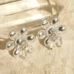 ear-piercing-jewelry-sliver-flower-ear-studs-3 sliver earrings