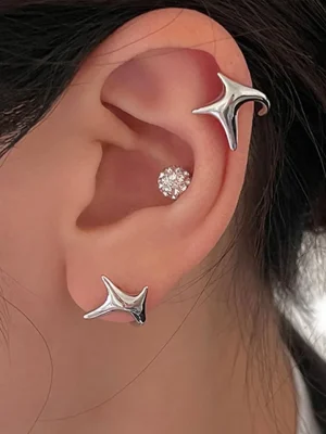 ear-piercing-jewelry-sliver-irregular-ear-studs-1 ear jewellery