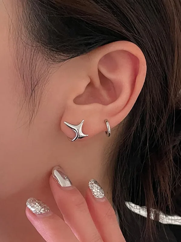ear-piercing-jewelry-sliver-irregular-ear-studs-2 ear jewellery