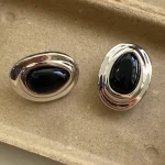 ear-piercing-jewelry-sliver-obsidian-ear-studs-4 vintage earrings