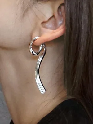 ear-piercing-jewelry-twist-line-ear-studs-1 sliver earrings