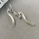 ear-piercing-jewelry-twist-line-ear-studs-4 sliver earrings