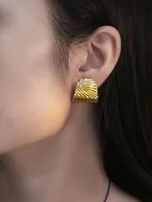 ear-piercing-jewelry-water-ripples-ear-studs-2 gold earrings