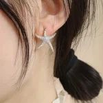 ear-piercing-jewelry-zircon-starfish-ear-studs-1 sliver earrings