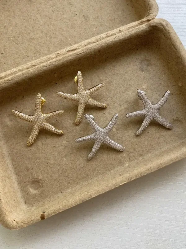 ear-piercing-jewelry-zircon-starfish-ear-studs-2 gold earrings