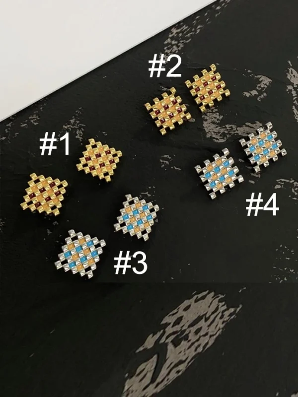 enamel-earrings-square-weaving-5 vintage earrings