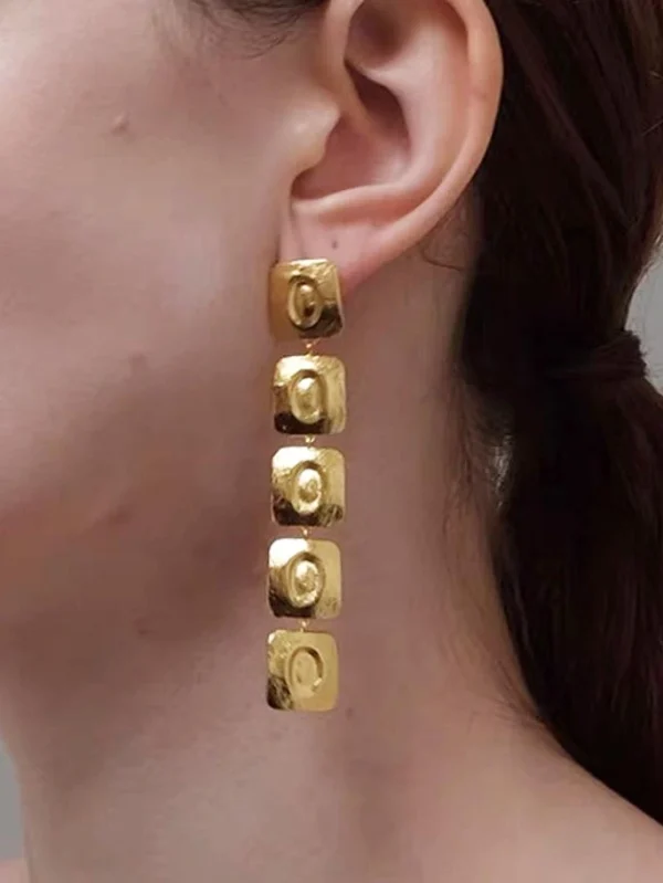 gold-earrings-5-squares-long-style-1 basic earrings