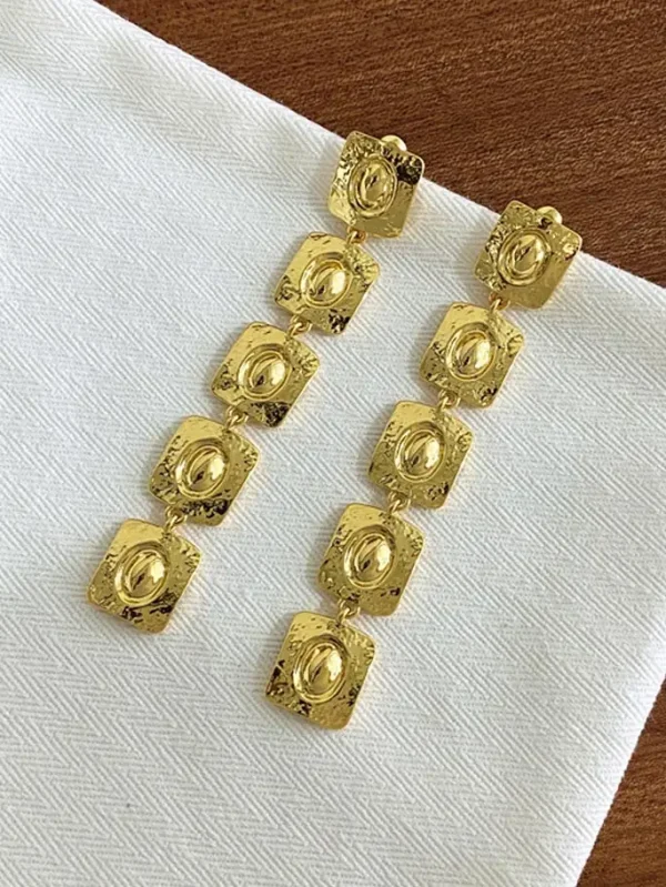 gold-earrings-5-squares-long-style-4 basic earrings
