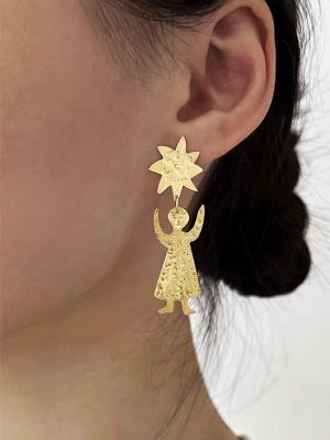 gold-earrings-lucky-girl-1 cute earrings