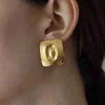 golf-earrings-rectangle-unique-texture-1 basic earrings