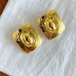 golf-earrings-rectangle-unique-texture-2 basic earrings