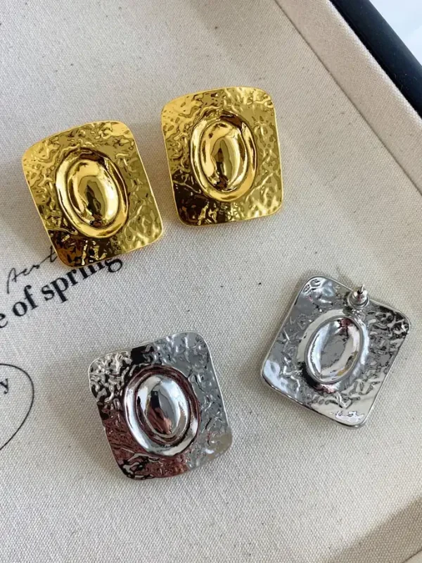 golf-earrings-rectangle-unique-texture-4 basic earrings