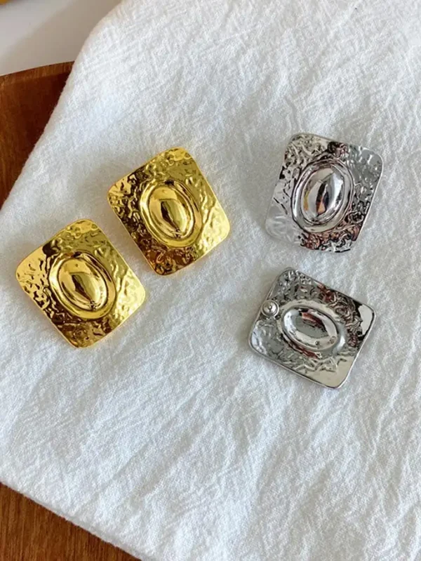 golf-earrings-rectangle-unique-texture-5 basic earrings