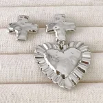 heart-cross-asymmetry-sliver-earrings-4 heart shaped earrings