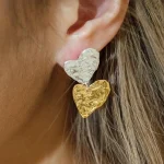 heart-shaped-earrings-gold-and-sliver-1 cute earrings