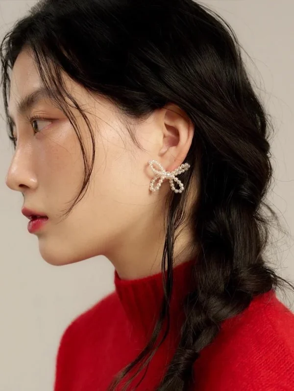 pearl-earrings-cute-bow-design-2 cute earrings