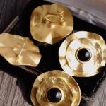 retro-earrings-black-agate-flying-saucer-4 gold earrings