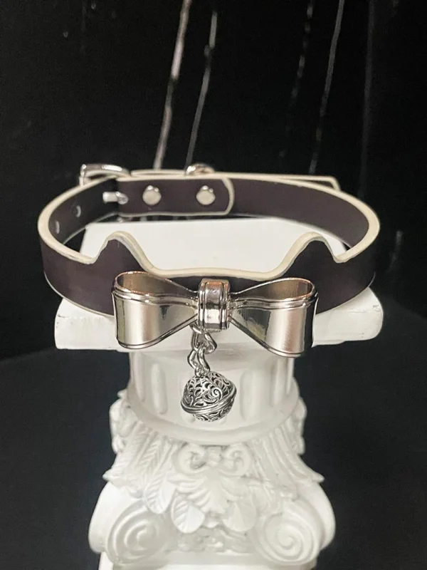 temperature-discoloration-bow-choker-1 PU collar