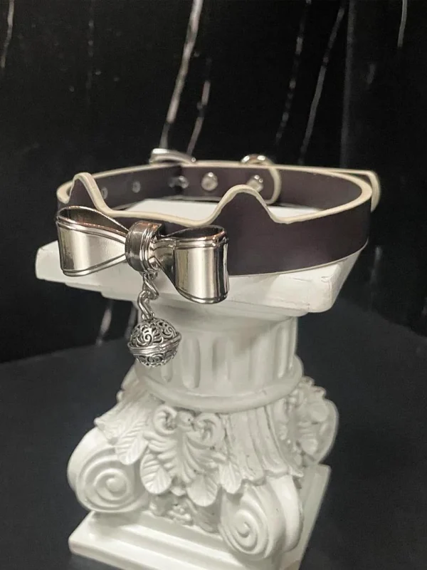 temperature-discoloration-bow-choker-2 PU collar