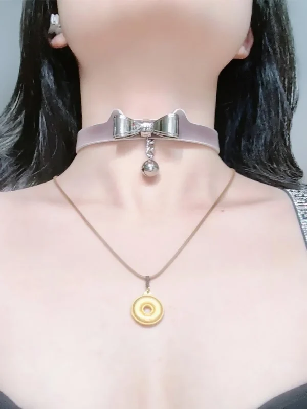 temperature-discoloration-bow-choker-3 PU collar