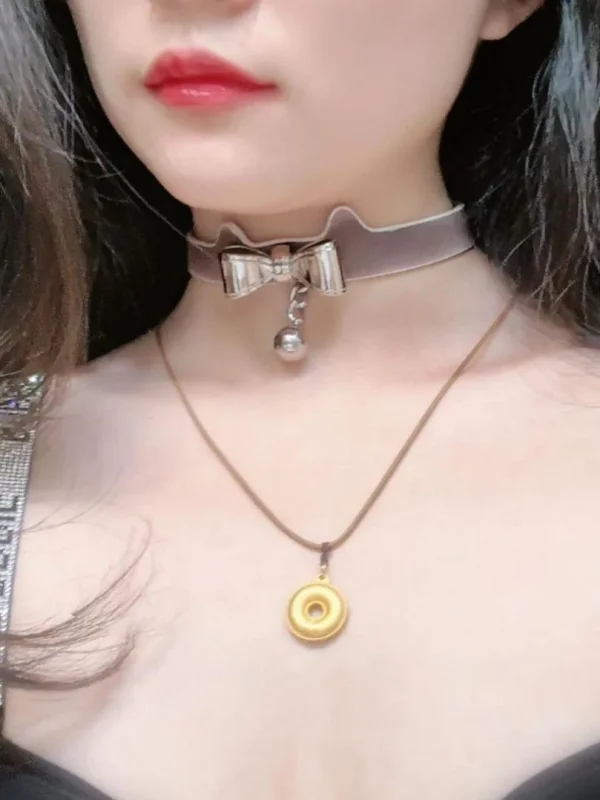 temperature-discoloration-bow-choker-4 PU collar