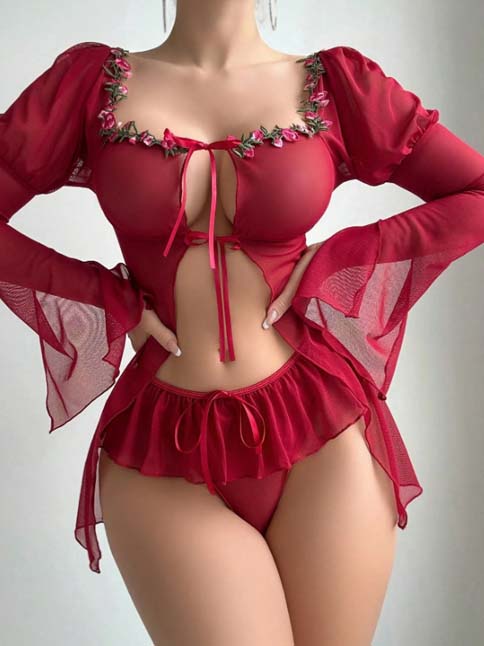 cute-lingerie-flowers-edge-4 babydoll lingerie dress