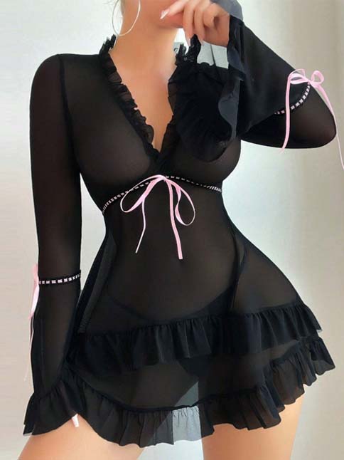cute-lingerie-ruffled-edge-1 babydoll lingerie dress
