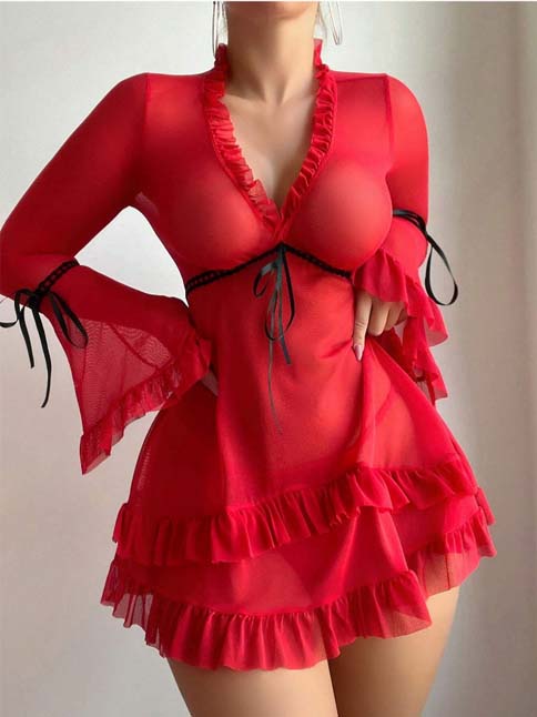 cute-lingerie-ruffled-edge-7 babydoll lingerie dress