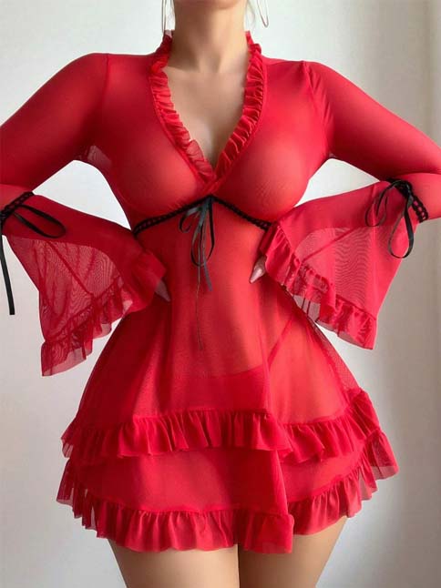 cute-lingerie-ruffled-edge-9 babydoll lingerie dress